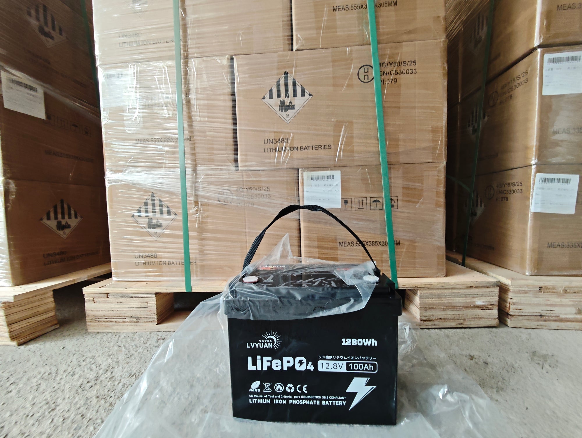 LVYUAN 12.8V/100Ah 1.28kWhリン酸鉄リチウムイオンバッテリー (mini)