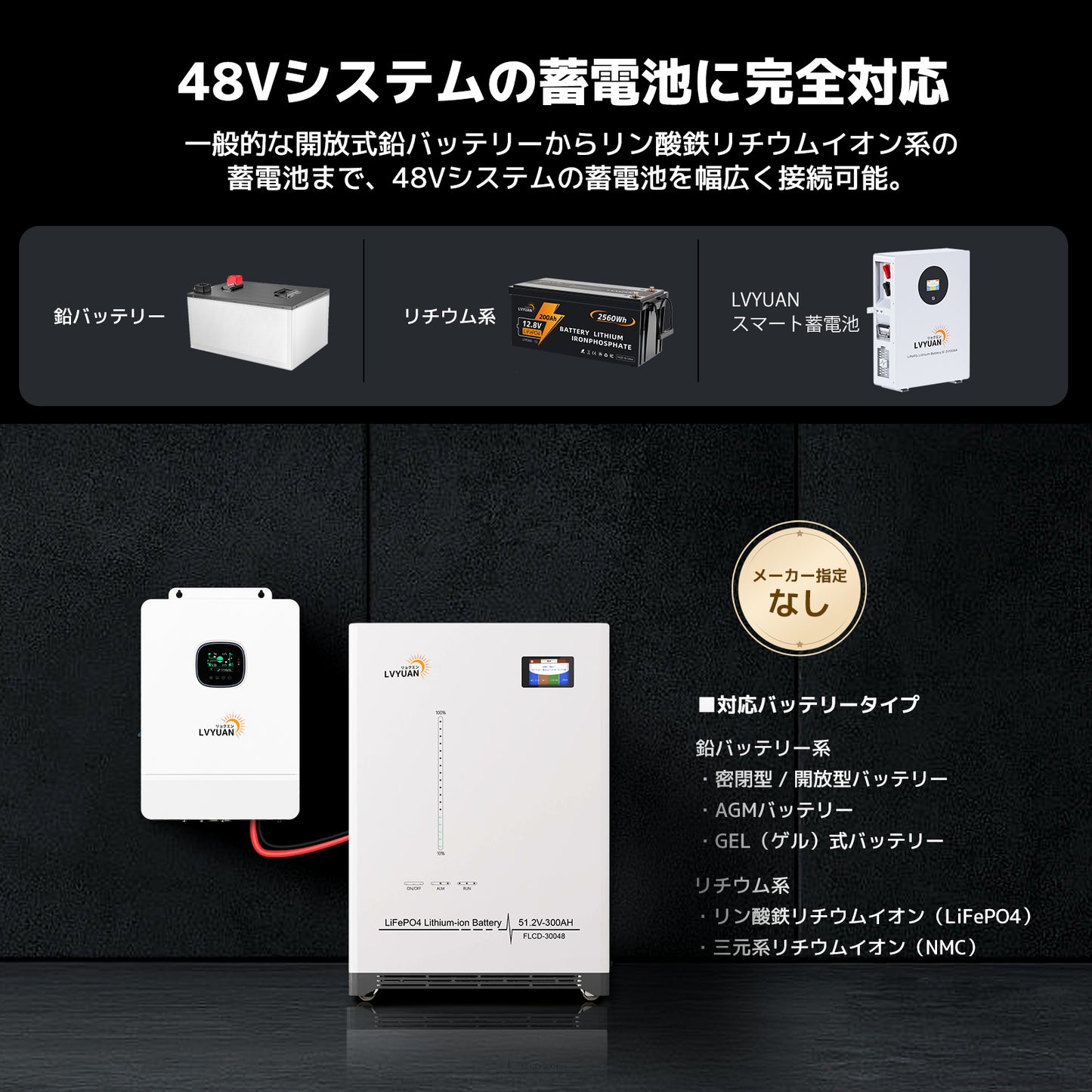 LVYUAN 単相3線式ハイブリッド蓄電システム（薄型）