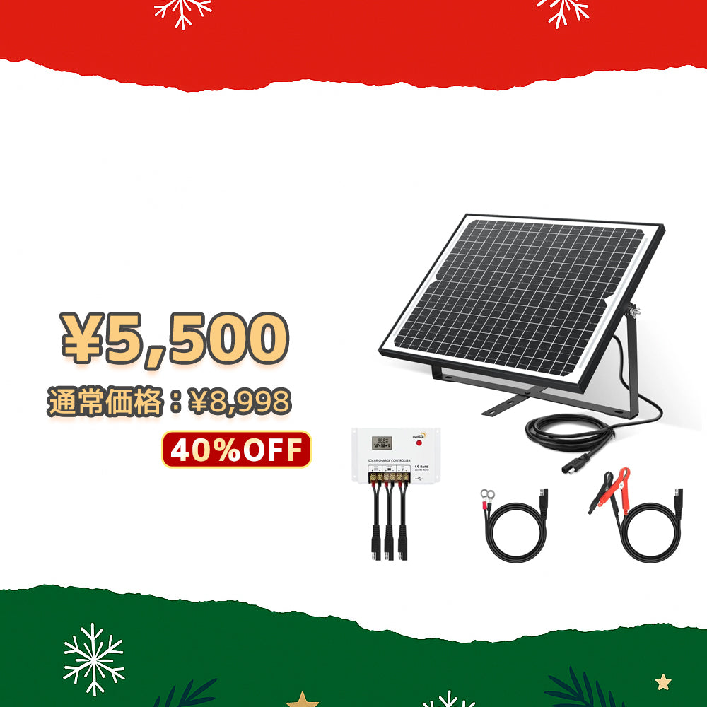 LVYUAN（リョクエン） 25W ソーラー発電キット ソーラーパネル+10A