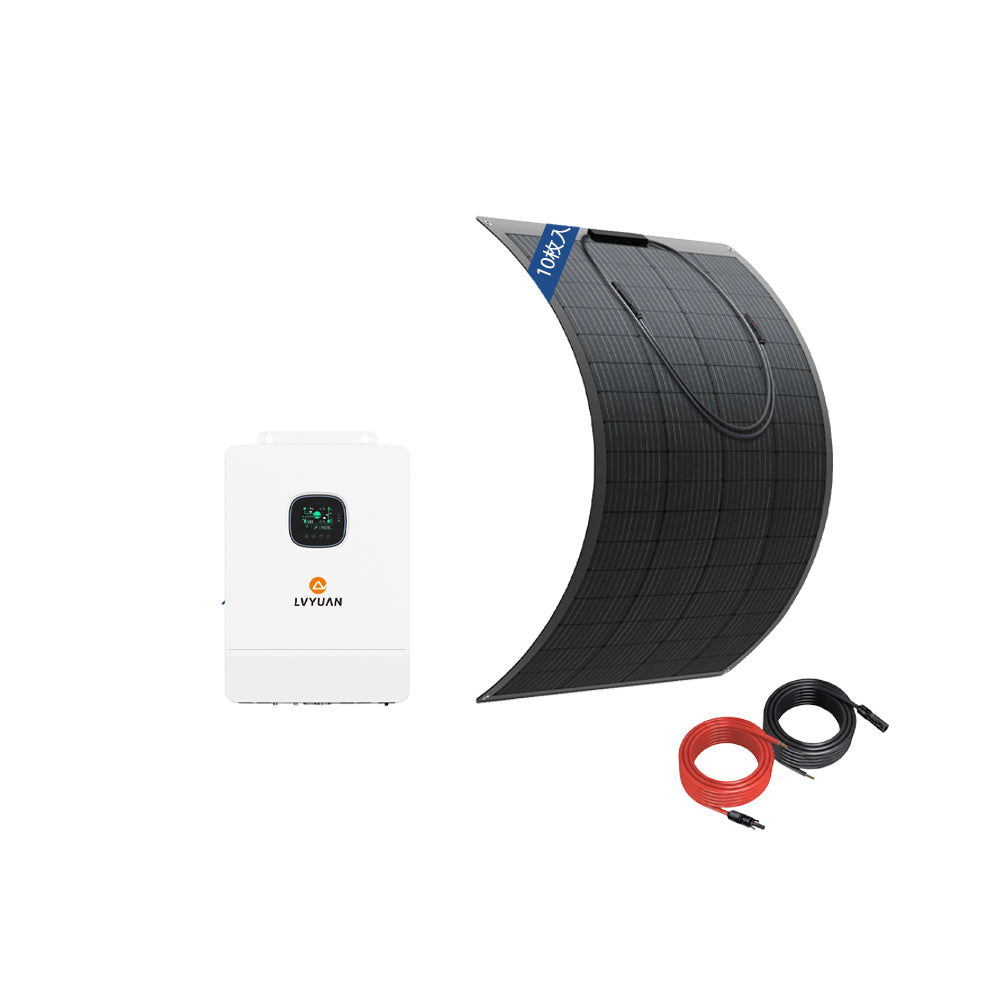 LVYUAN ソーラー発電セット 2000W 200Wパネル10枚 10kWハイブリッドインバーター 単相3線式 分散設置対応 蓄電池増設可能