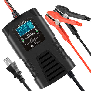 LVYUAN 定格2A バイクバッテリー充電器 6V/12V鉛バッテリー対応