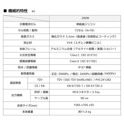 LVYUAN 200W 単結晶ソーラーパネル