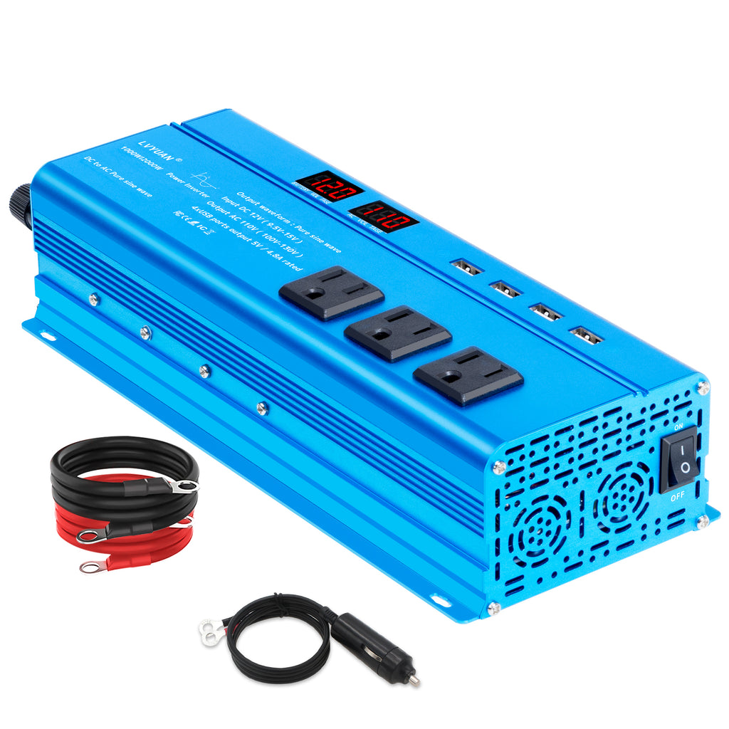 LVYUAN 純正弦波インバーター 1000W DC12V（直流）AC100V（交流） - LVYUAN（リョクエン）公式ショップ