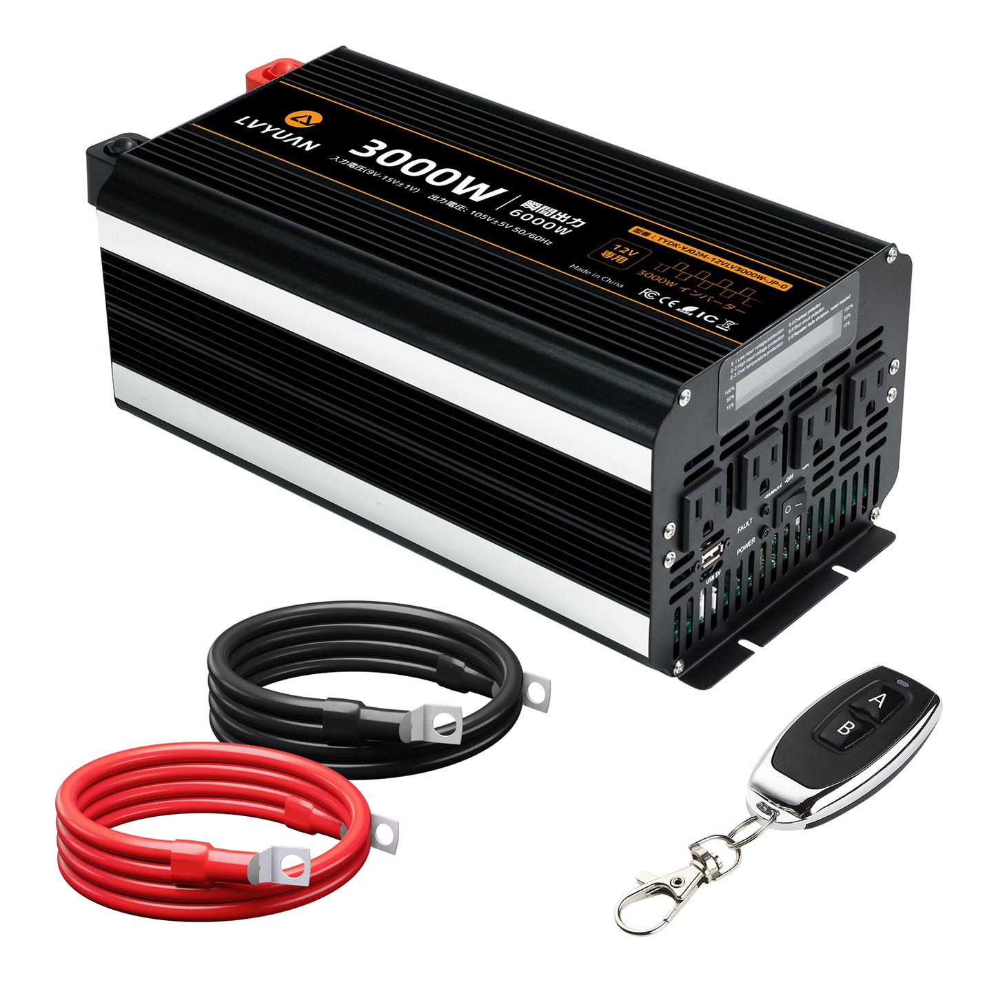 LVYUAN 疑似正弦波インバーター 3000W DC12V（直流）AC100V（交流）
