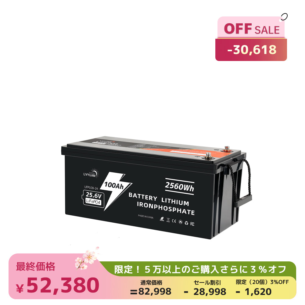 【2個セット】値下げリョクエン12.8V 100Ah リン酸鉄リチウムイオンバッテリー Amazon | RENOGY リン酸鉄リチウムイオンバッテリー 12.8V 100AH Mini