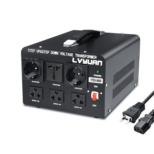 LVYUAN 3000W変圧器 降圧・昇圧兼用型トランス AC100V/110V⇄220V/240V 自由切換 EU-3000VA -  LVYUAN（リョクエン）公式ショップ