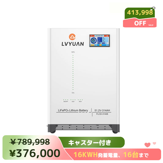 LVYUAN 51.2V/314Ah 16.07kWhリン酸鉄リチウムイオンバッテリー