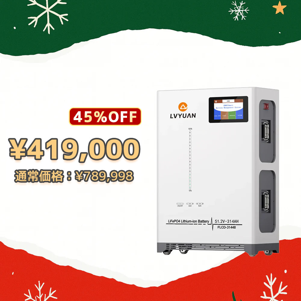 LVYUAN 51.2V/314Ah 16.07kWhリン酸鉄リチウムイオンバッテリー
