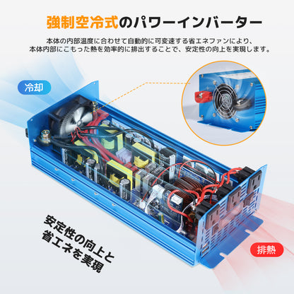 LVYUAN 純正弦波インバーター 2000W DC24V（直流）AC100V（交流）