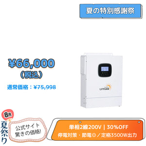 LVYUAN 3500W単相二線式ハイブリッド インバーター（AC入力・出力200v~240v）