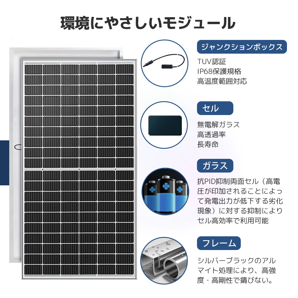 LVYUAN（リョクエン）380W 単結晶ソーラーパネル【ICE基準・TUV規格品