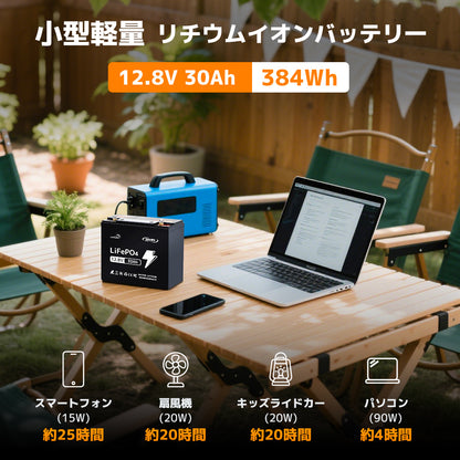 LVYUAN 12.8V/30Ah 384Whリン酸鉄リチウムイオンバッテリー