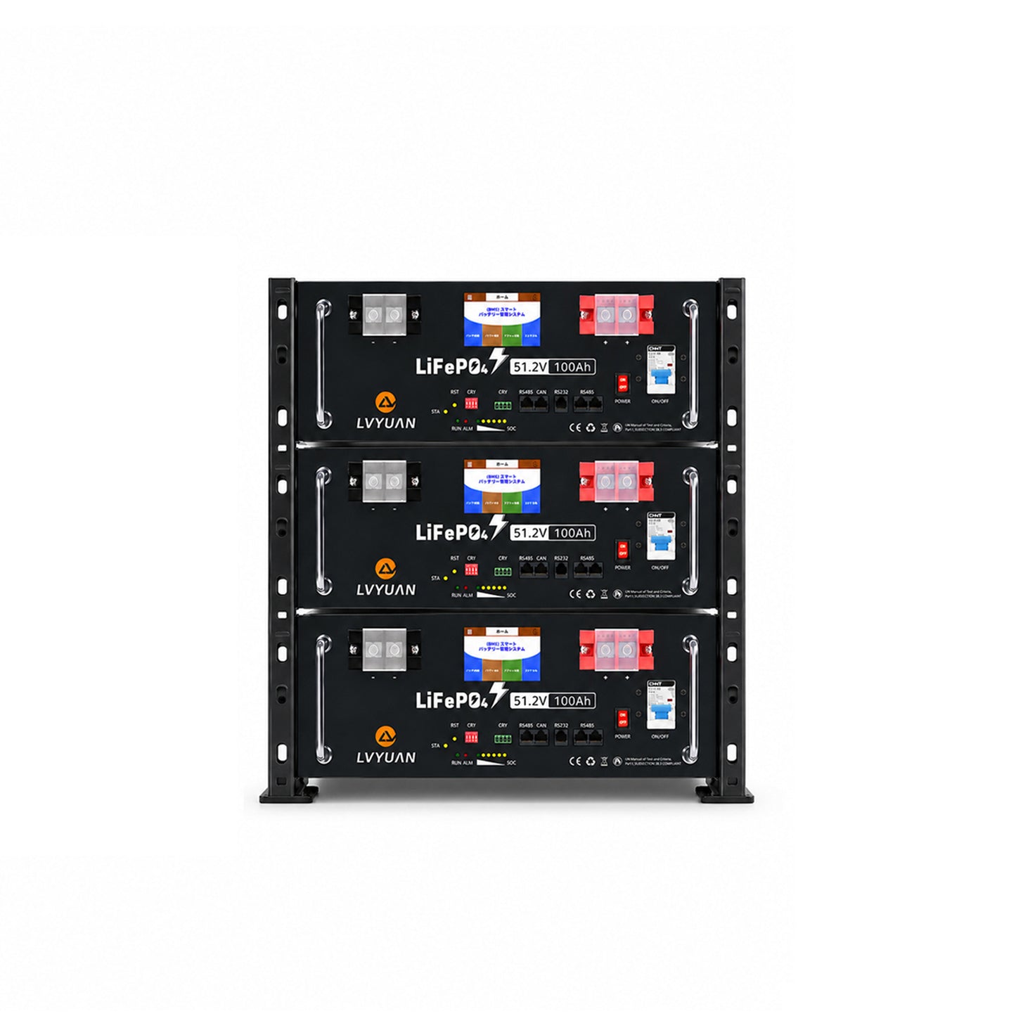 LVYUAN 51.2V/100Ah 5.12kWhリン酸鉄リチウムイオンバッテリー ラック型