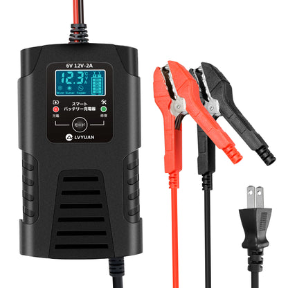 LVYUAN 定格2A バイクバッテリー充電器 6V/12V鉛バッテリー対応