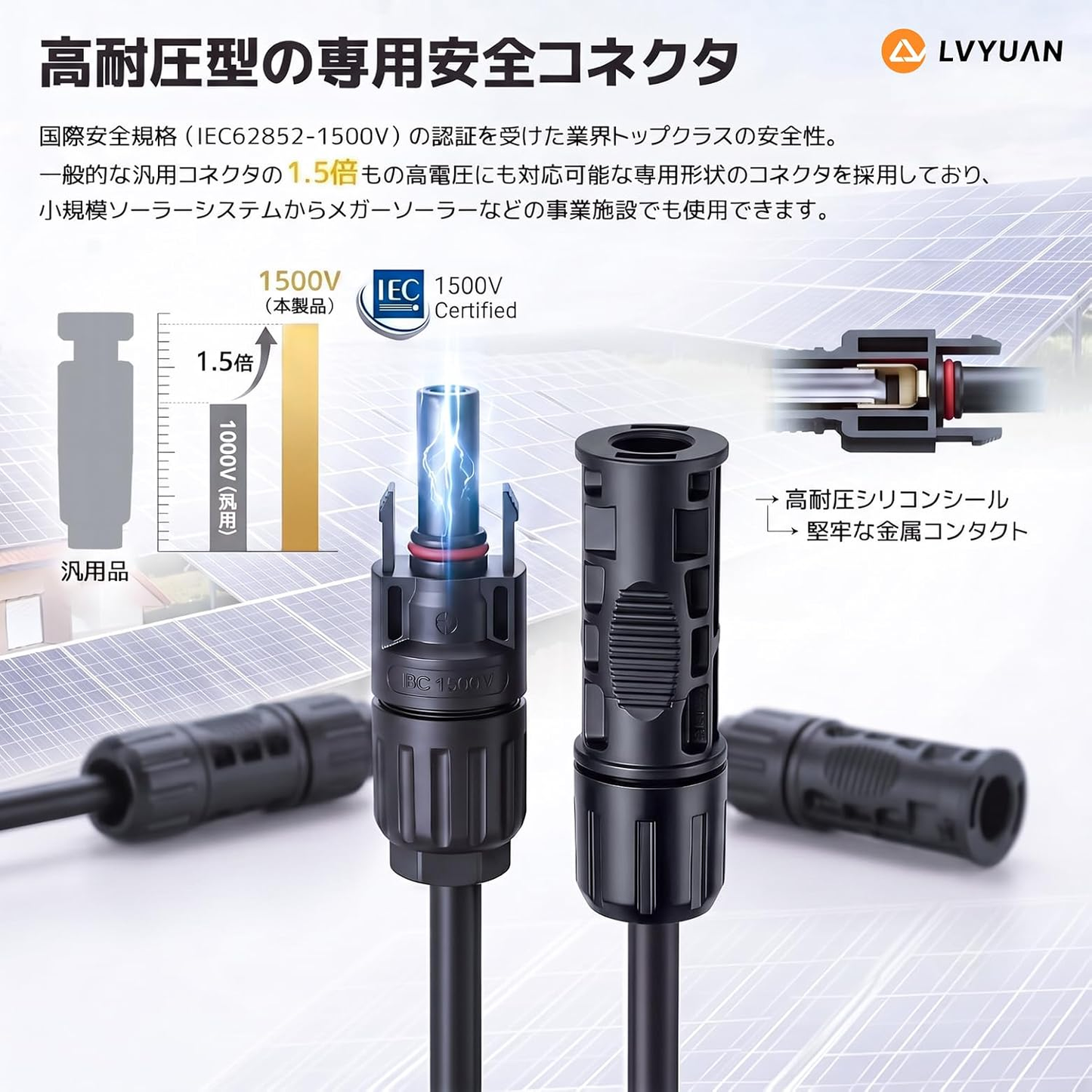 LVYUAN（リョクエン）Y字型並列用MC4コネクター