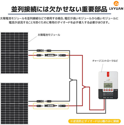 LVYUAN 30A MC4コネクター型逆流防止ダイオード