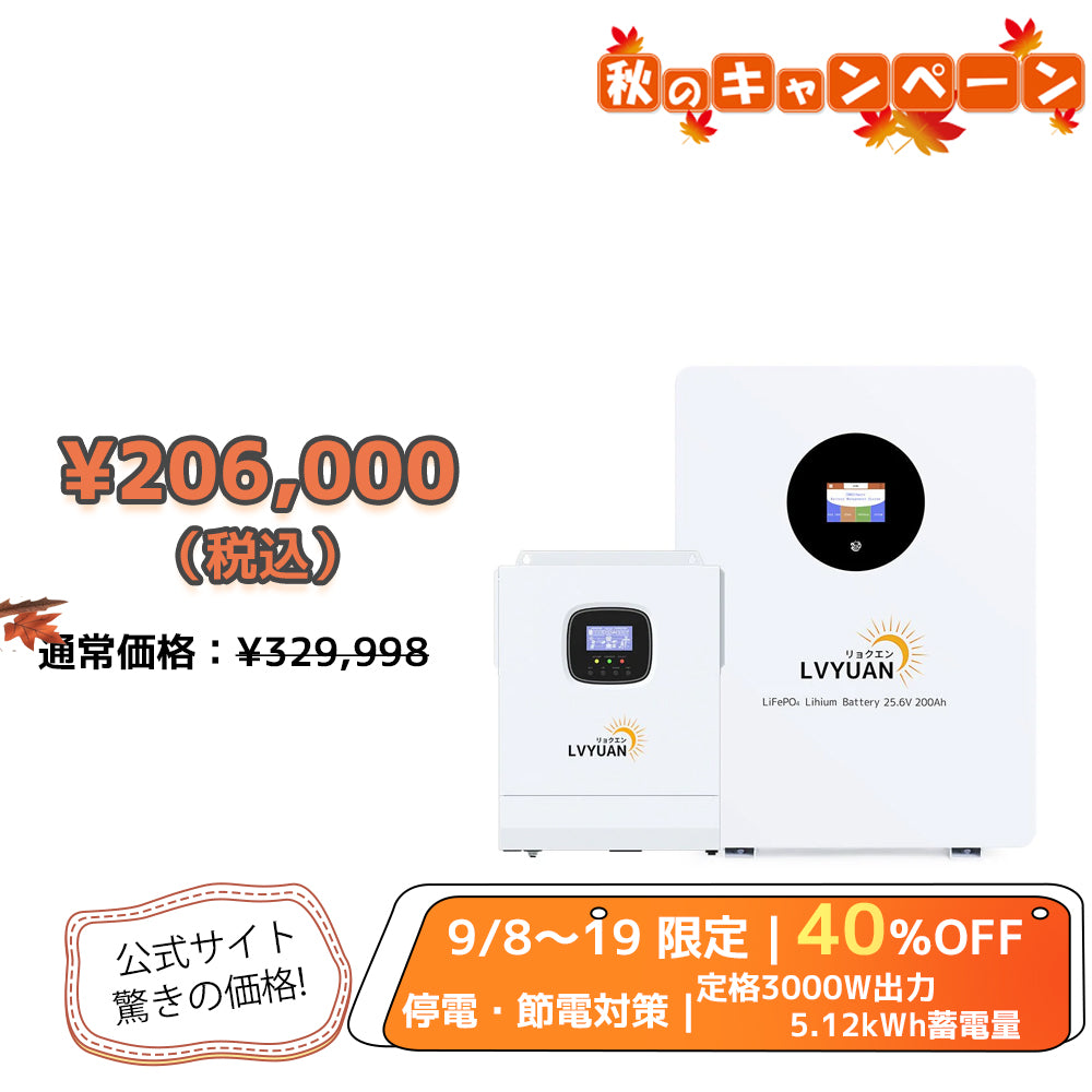 LVYUAN 3000Wハイブリッド蓄電システム