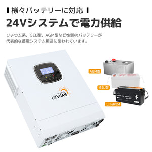 LVYUAN 3500W単相二線式ハイブリッド インバーター（AC入力・出力200v~240v）