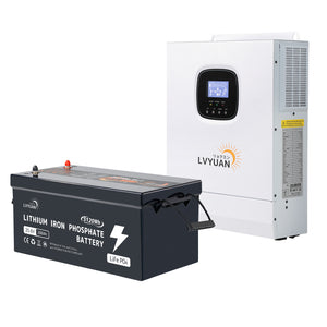 LVYUAN 1640Wソーラー発電システム ハイブリッドインバーター出力3000W 蓄電量5.12kWh