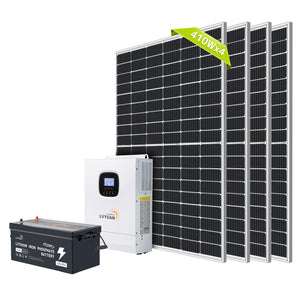LVYUAN 1640Wソーラー発電システム ハイブリッドインバーター出力3000W 蓄電量5.12kWh