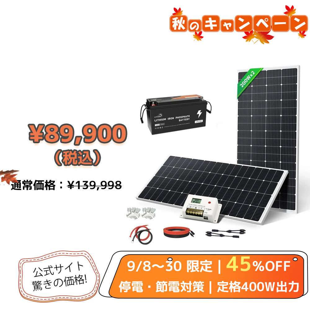 LVYUAN 400W ソーラーパネル発電キット