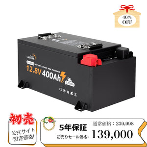 LVYUAN 12.8V/400Ah 5.12kWhリン酸鉄リチウムイオンバッテリー 電圧計&電流計付き