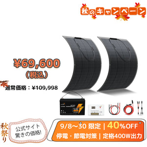 LVYUAN 200W フレキシブルソーラーパネル発電キット