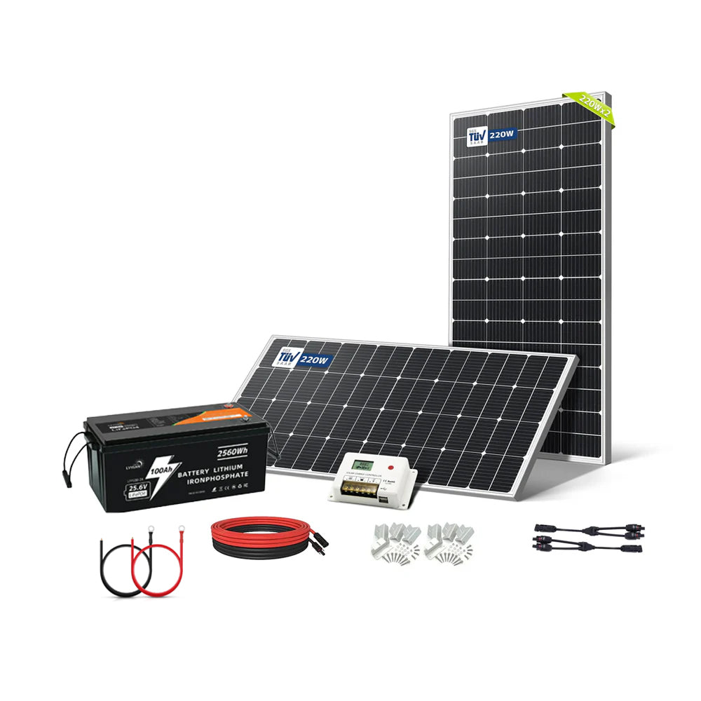 LVYUAN 440W ソーラーパネル発電キット