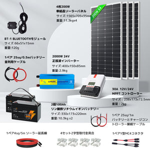 LVYUAN 800W ソーラーパネル発電キット