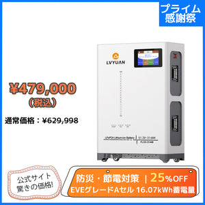 LVYUAN 51.2V/314Ah 16.07kWhリン酸鉄リチウムイオンバッテリー