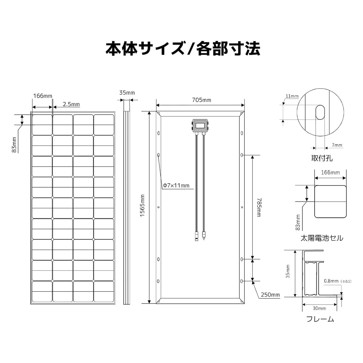 LVYUAN 200W 単結晶ソーラーパネル