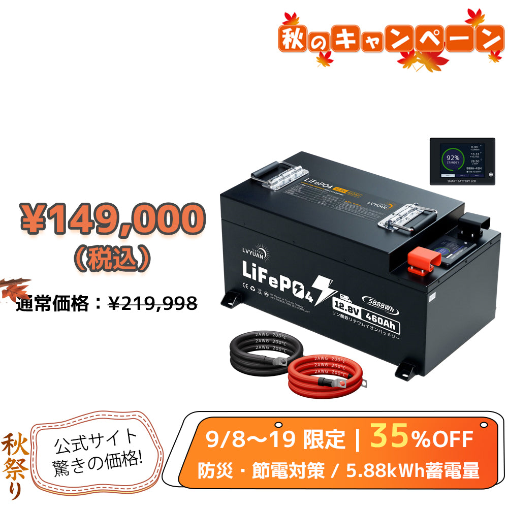 LVYUAN 12.8V/460Ah 5.88kWhリン酸鉄リチウムイオンバッテリー