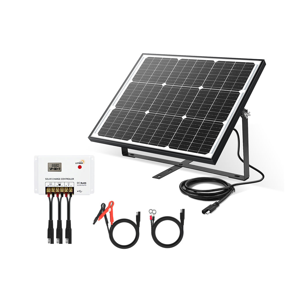 LVYUAN（リョクエン） 50W ソーラー発電キット ソーラーパネル+10A