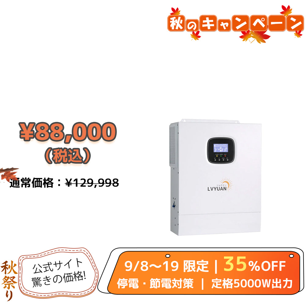 LVYUAN 5000W単相二線式ハイブリッド インバーター