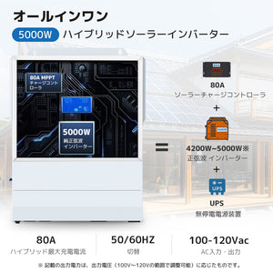 LVYUAN 5000Wハイブリッド発電・蓄電システム 51.2V系LiFePO4バッテリー