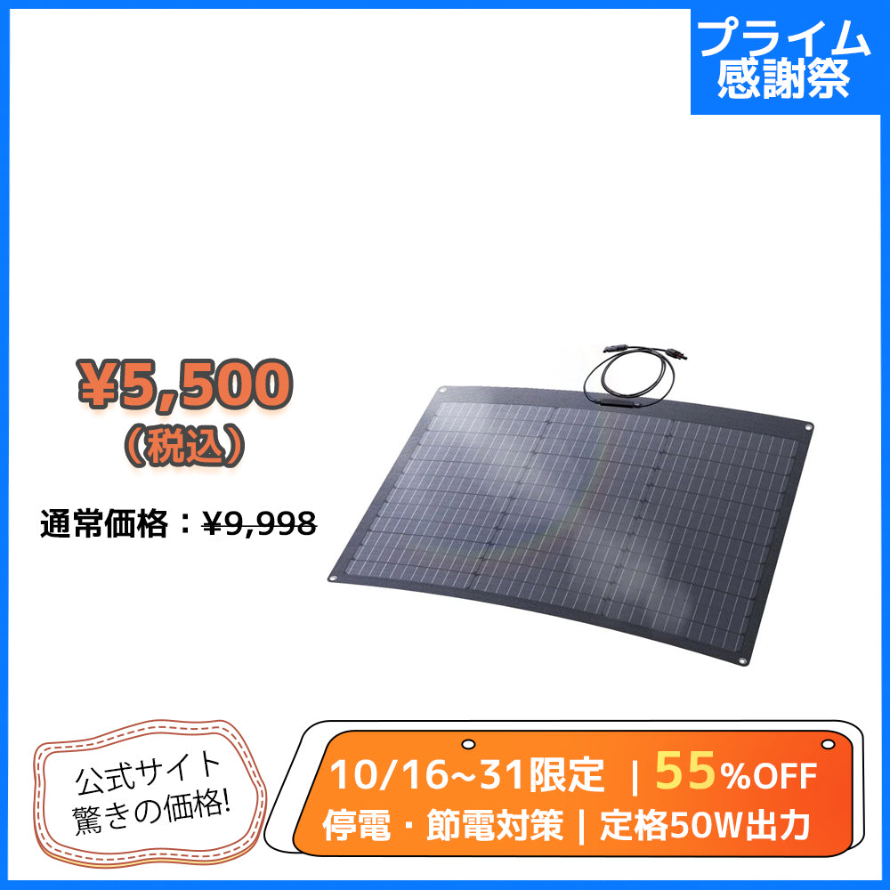 LVYUAN（リョクエン）50W ETFEフレキシブルソーラーパネル