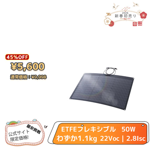 LVYUAN（リョクエン）50W ETFEフレキシブルソーラーパネル