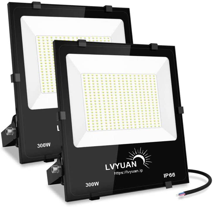 LVYUAN(リョクエン) 200w LED投光器【ガラス素材 2個入】