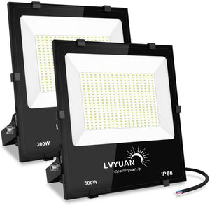 LVYUAN(リョクエン) 300w LED投光器【ガラス素材 2個入】