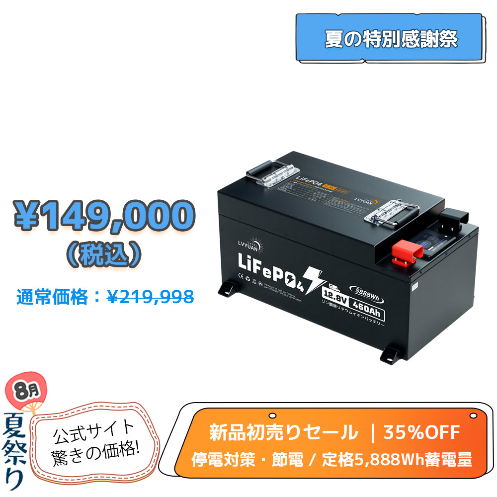 LVYUAN 12.8V/460Ah 5.88kWhリン酸鉄リチウムイオンバッテリー