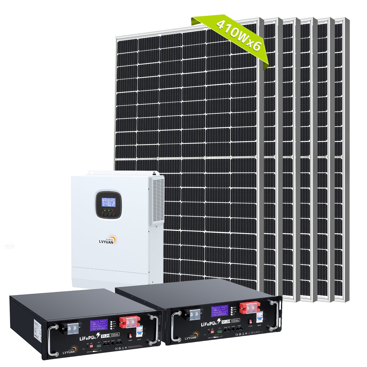 LVYUAN 5000W単相2線式ハイブリッド発電・蓄電システム