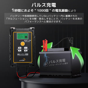 LVYUAN パルスバッテリー充電器 15A 6V・12V鉛バッテリー専用