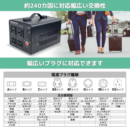 LVYUAN 2000W変圧器 降圧・昇圧兼用型トランス AC100V/110V⇄220V/240V 自由切換 VTJP-2000VA