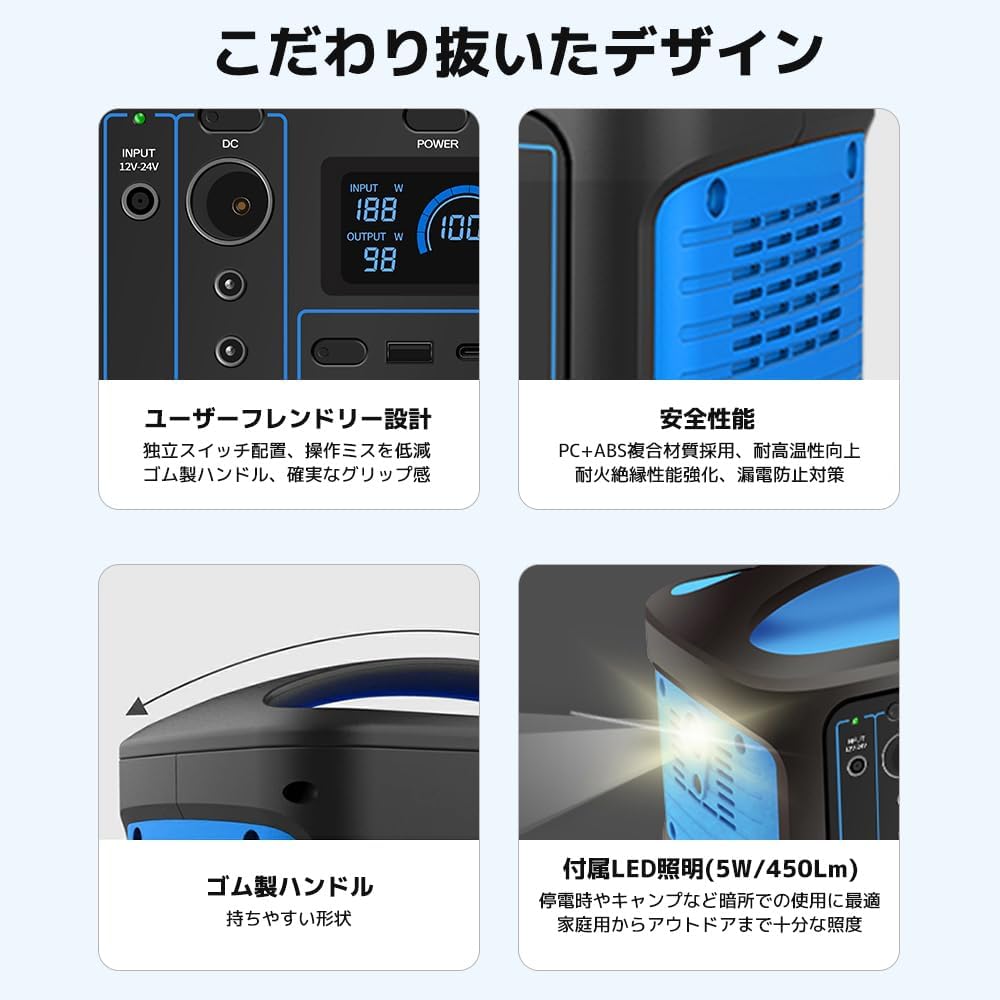 LVYUAN（リョクエン）600W｜493Whポータブル電源 YW600-Blue