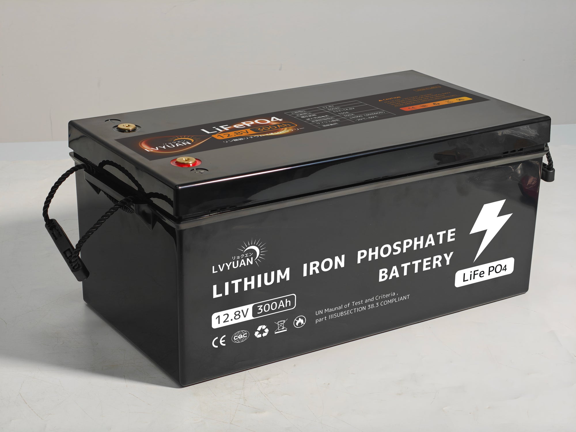 LVYUAN 12.8V/300Ah 3.84kWhリン酸鉄リチウムイオンバッテリー