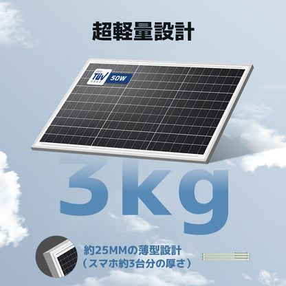 LVYUAN（リョクエン）50W 単結晶ソーラーパネル