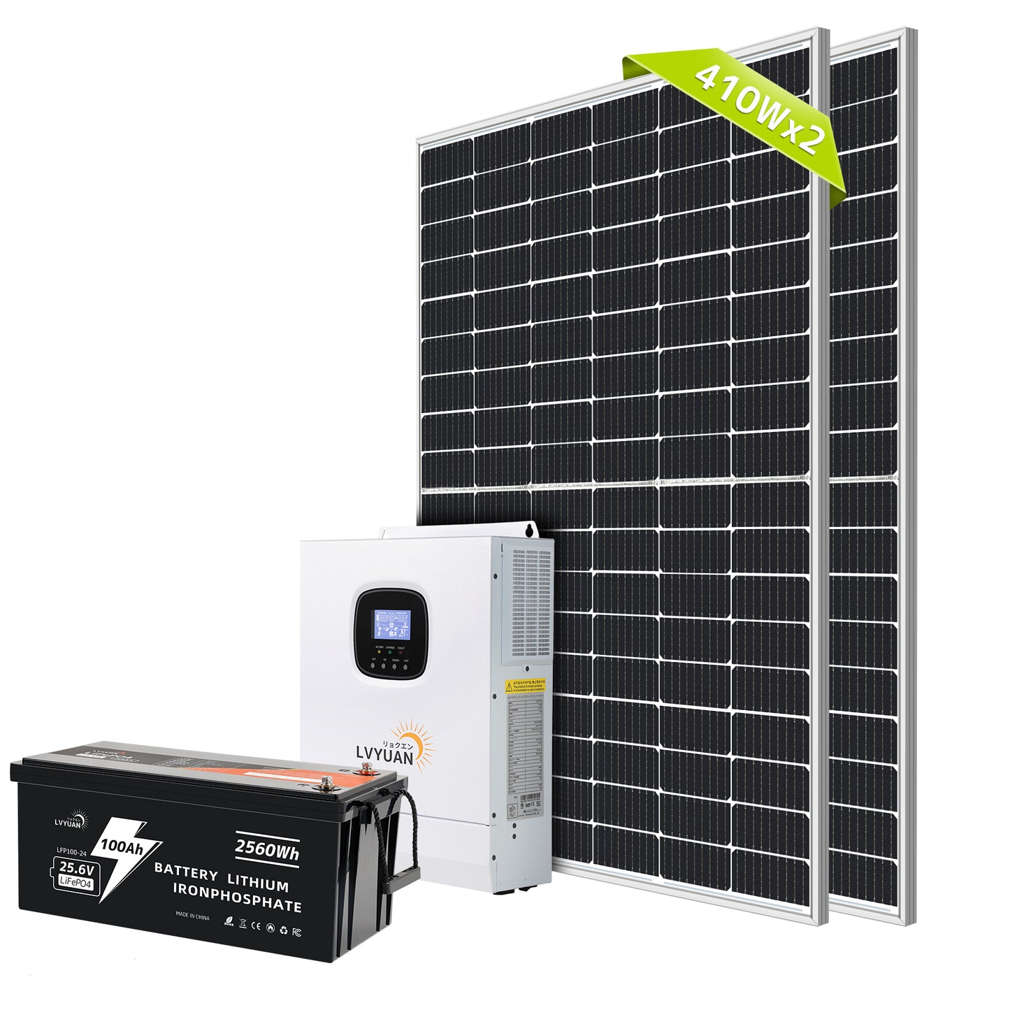 LVYUAN 3000W単相2線式ハイブリッド発電・蓄電システム