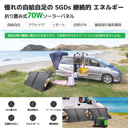 LVYUAN 70W 折り畳み式 ソーラーパネル SPシリーズ
