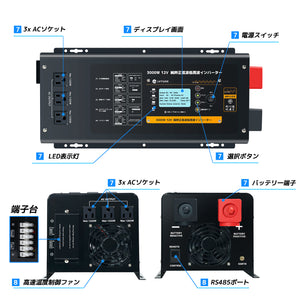 LVYUAN 3000W UPS正弦波インバーター  低周波 無停電電源装置常時大容量