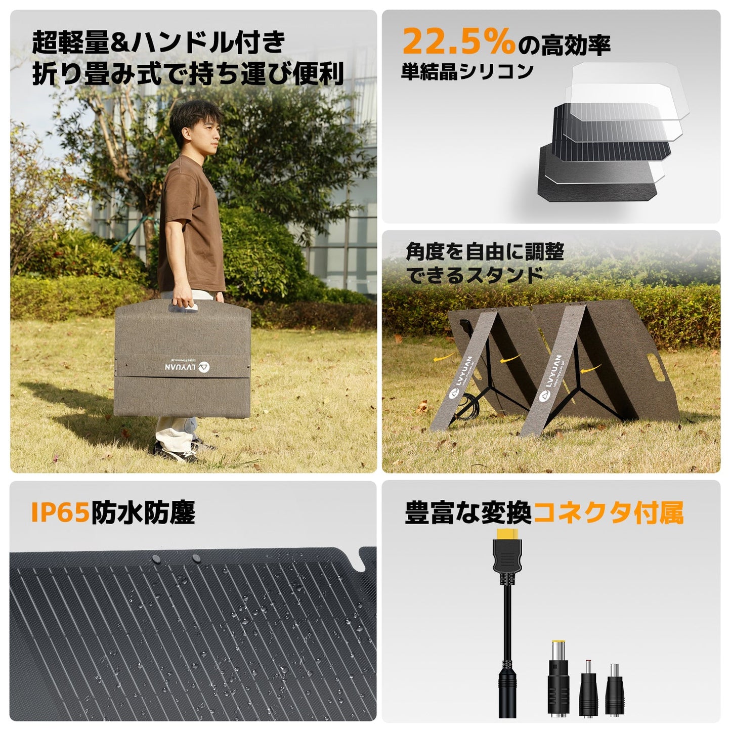 LVYUAN 100W ソーラーパネル/600W ポータブル電源（青）